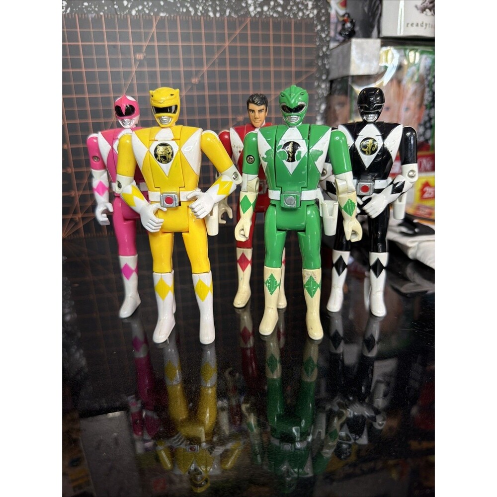 1993 Bandai Mighty Morphin Power Rangers 8" Figure Lot of 5 MMPR Vintage